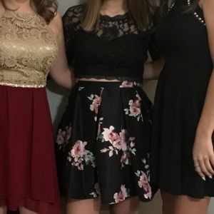 Two piece prom or semi formal dress